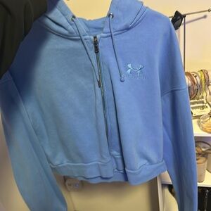 Women’s periwinkle blue zip up crop hoodie Under Armour